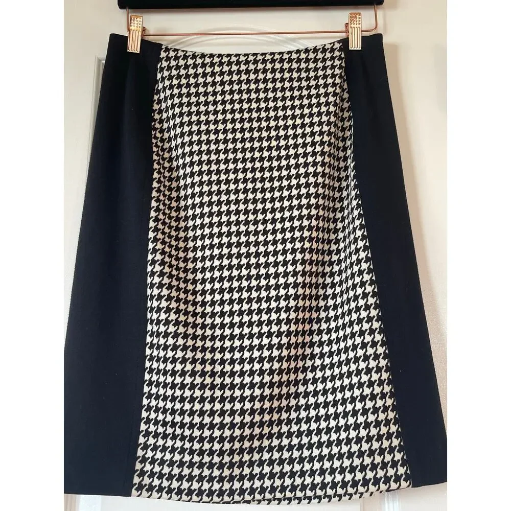 Michael Kors Women Pencil Skirt Stretch Flat Black White Sz 10